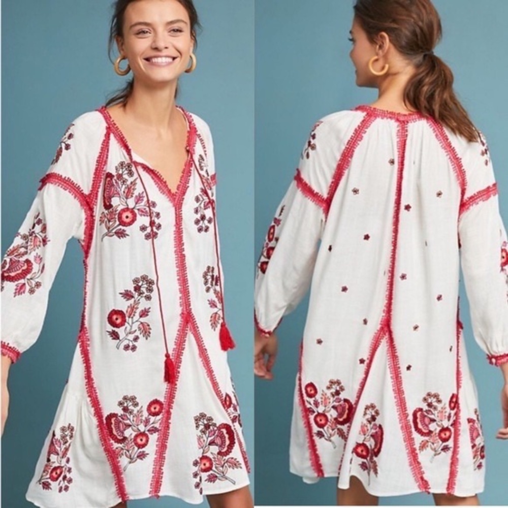 Anthropologie Ranna Gill Hadley Embroidered Dress XS - Picture 1 of 11